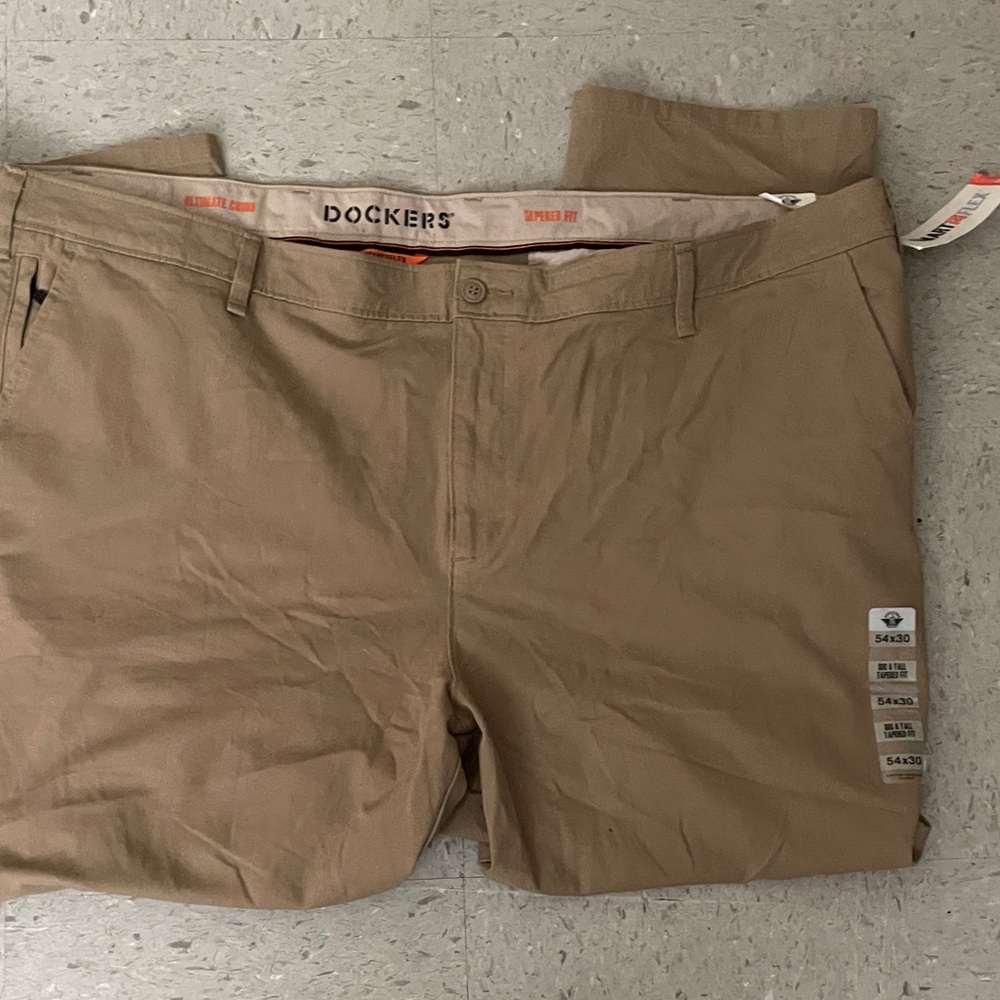 Dockers Men's Khaki Chinos Smart 360 Flex Flexible Waistband Tapered Fit 3XL